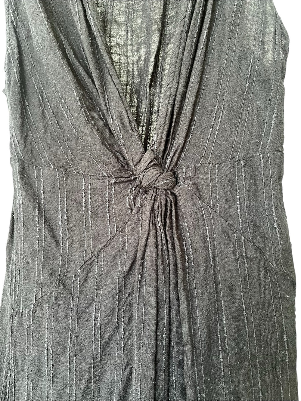 L*Space Down The Line Black Textured Dress Plunging Neckline Coverup Small - Picture 5 of 10